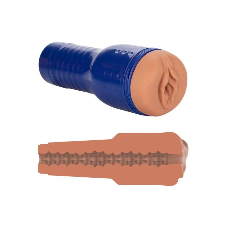 Cielisty masturbator waginalny z realistyczną teksturą wnętrza | Loris.pl