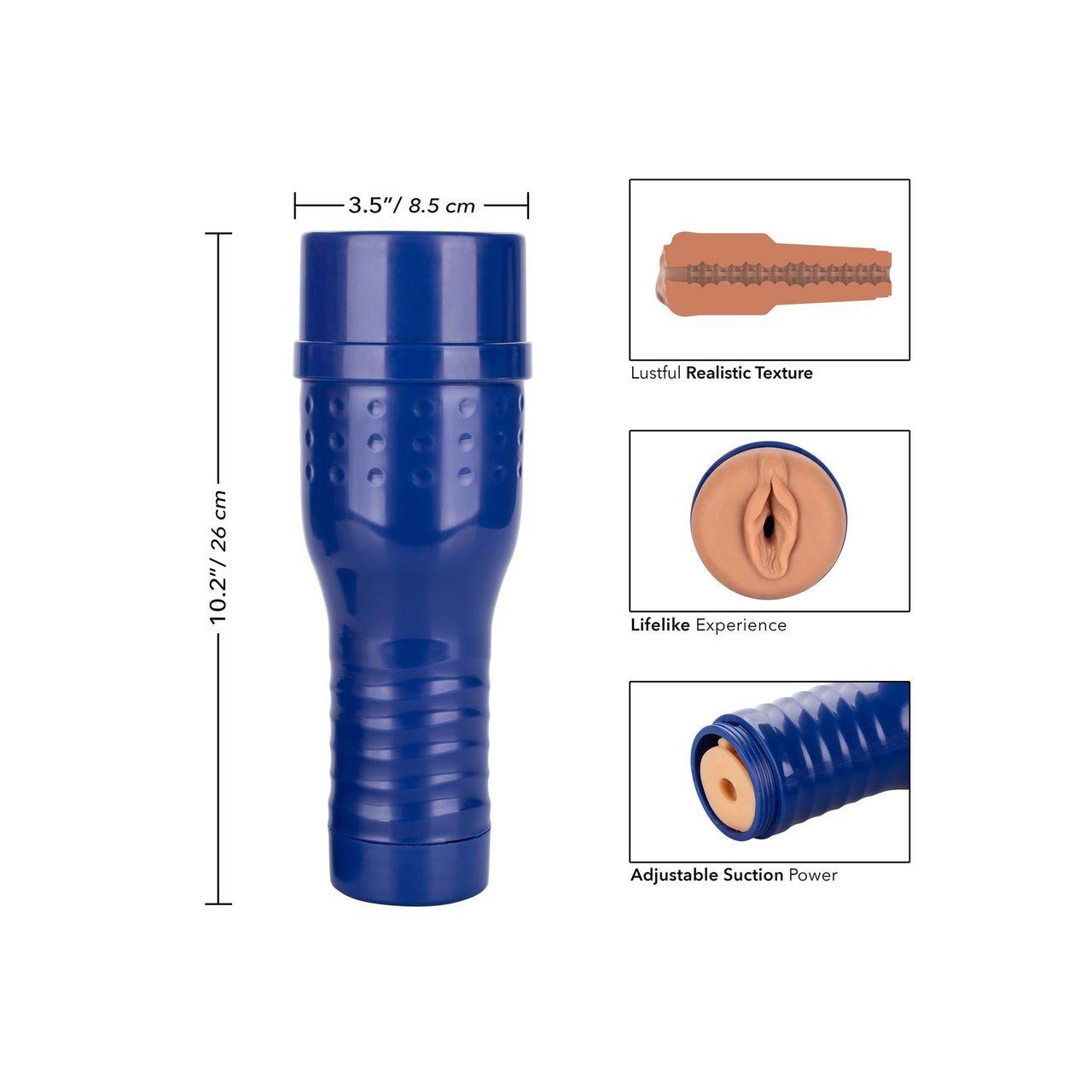 Cielisty masturbator waginalny z realistyczną teksturą wnętrza | Loris.pl