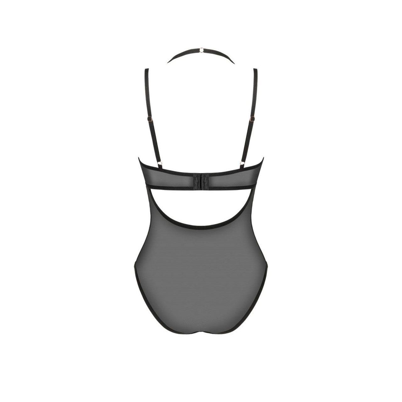 Czarne body XL/2XL z fiszbinami i regulacją | Sklep erotyczny Loris.pl