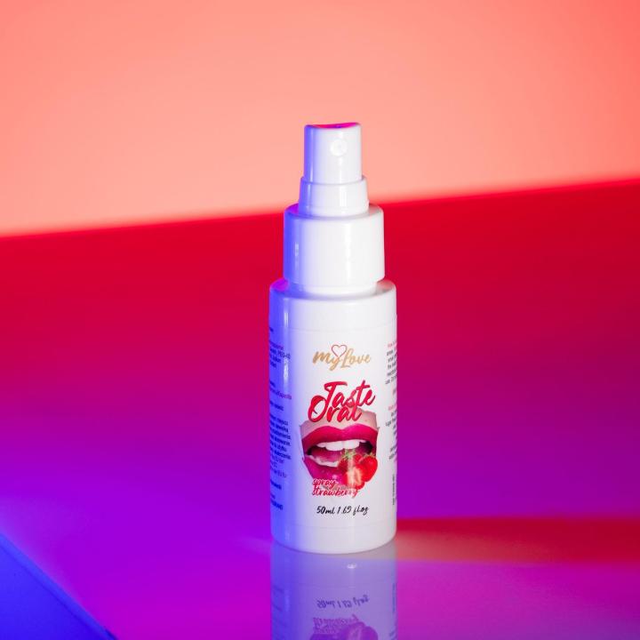 Truskawkowy spray do seksu oralnego 50 ml – smakowy spray do gry wstępnej