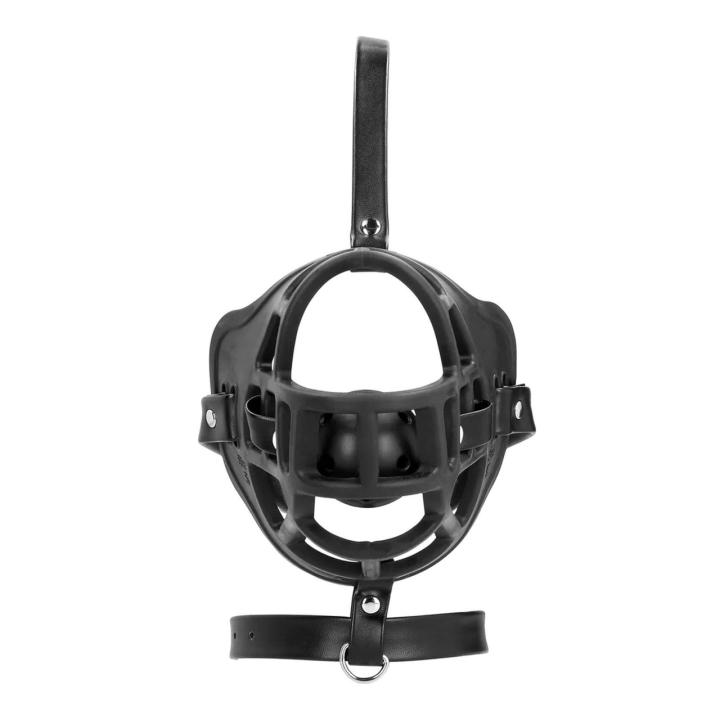 Czarny kaganiec BDSM z odpinanym gagballem | Knebel ball gag