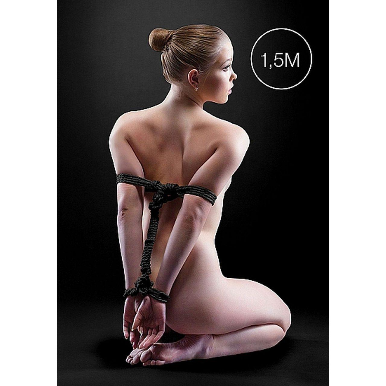 Linka BDSM do wiązania 1,5 m czarna nylon 8 mm | Loris.pl