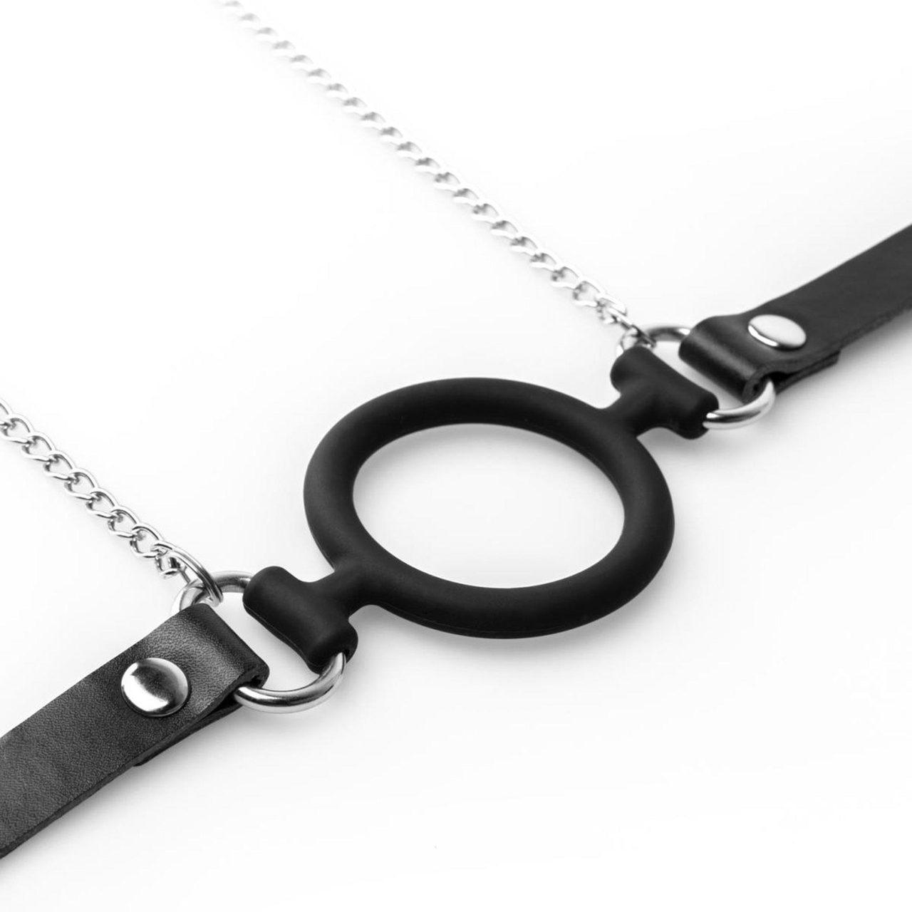 Klamry na sutki z łańcuszkiem i knebel silikonowy pierścień 5 cm | Loris.pl