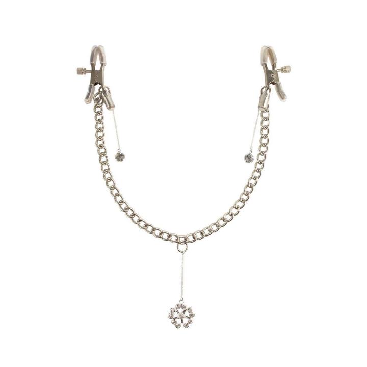 Srebrne klipsy na sutki z kryształkami regulowane | Loris.pl