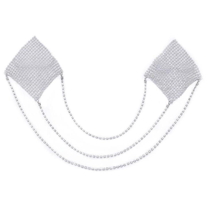 Srebrne naklejki na sutki z łańcuszkami 6,5 cm | Loris.pl