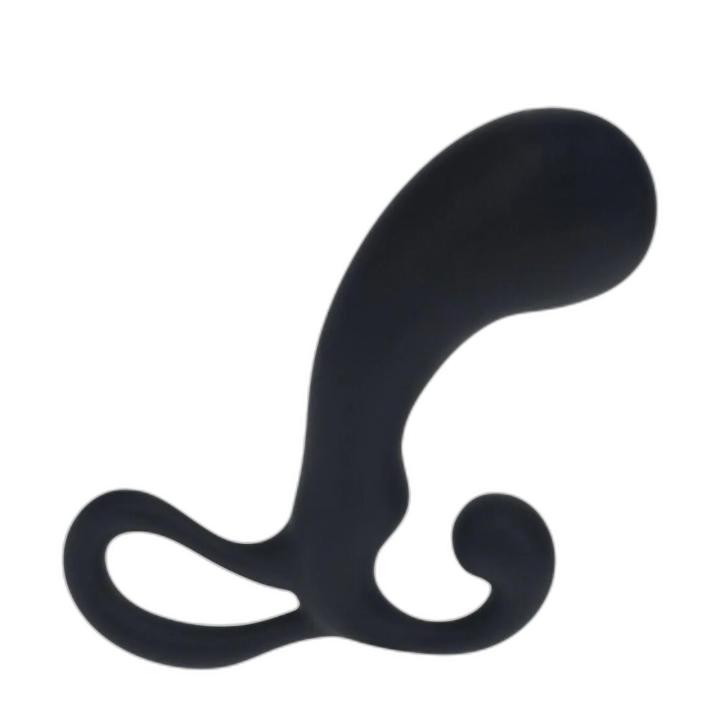 Silikonowy masażer prostaty S z pętelką czarny – precyzyjna stymulacja | Loris.pl