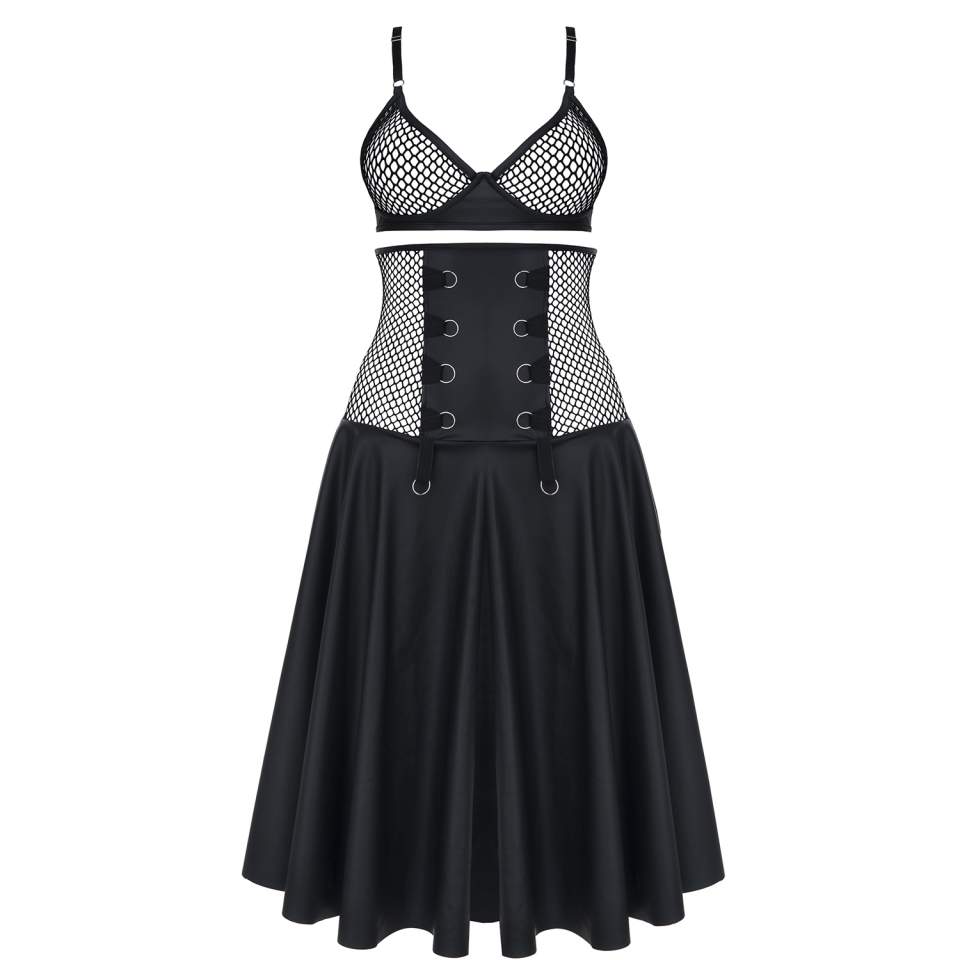 Komplet Demoniq Selene – spódnica z wysokim stanem + biustonosz