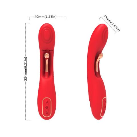 Wibrator punktu g dwupunktowy czerwony | 9 trybów, usb-c, wodoodporny