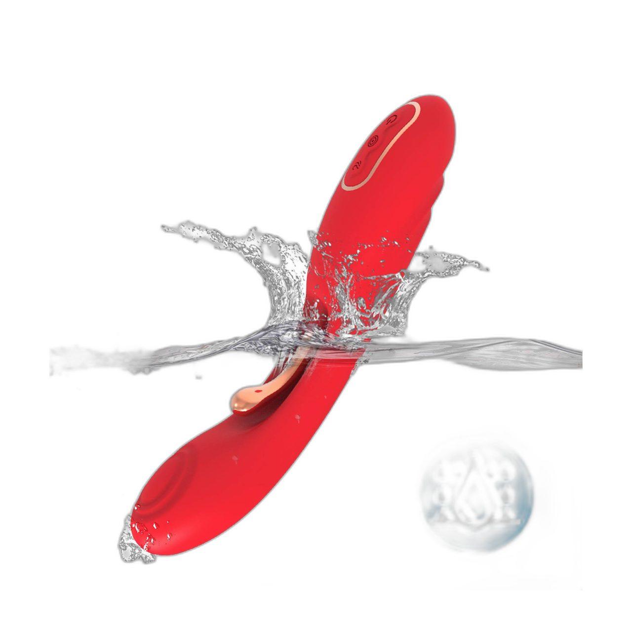 Wibrator punktu g dwupunktowy czerwony | 9 trybów, usb-c, wodoodporny