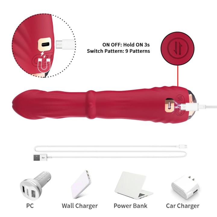 Wibrator punktu G z ruchem posuwistym i 9 trybami | usb-c, wodoodporny