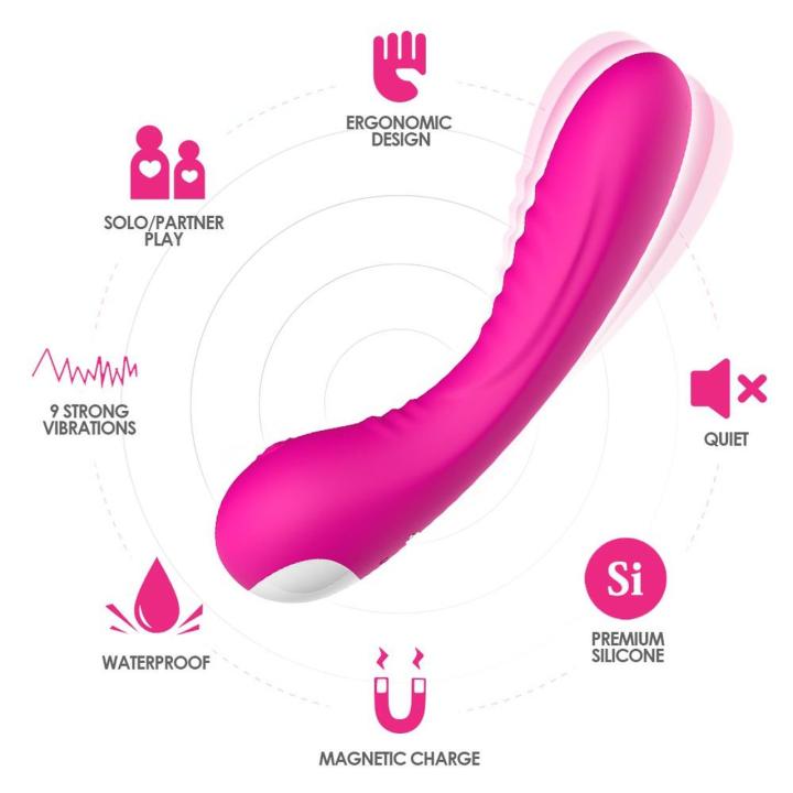 Różowy wibrator punktu g z masażerem łechtaczki 18 cm | Wodoodporny usb