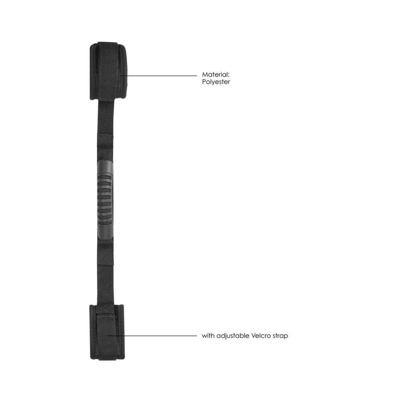 Regulowane kajdanki na rzep z uchwytem do BDSM | Loris.pl