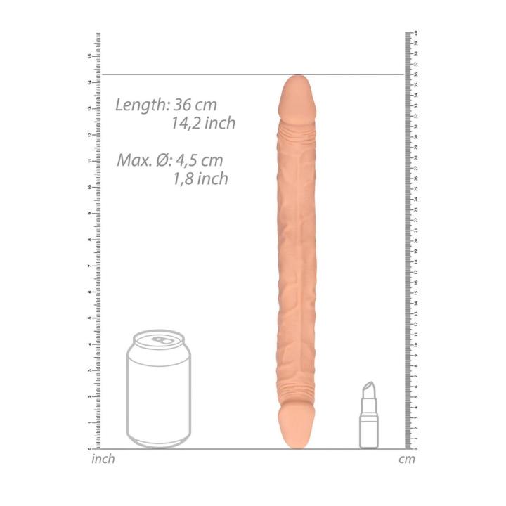 Realistyczne podwójne dildo 36 cm Skin TPE bez ftalanów