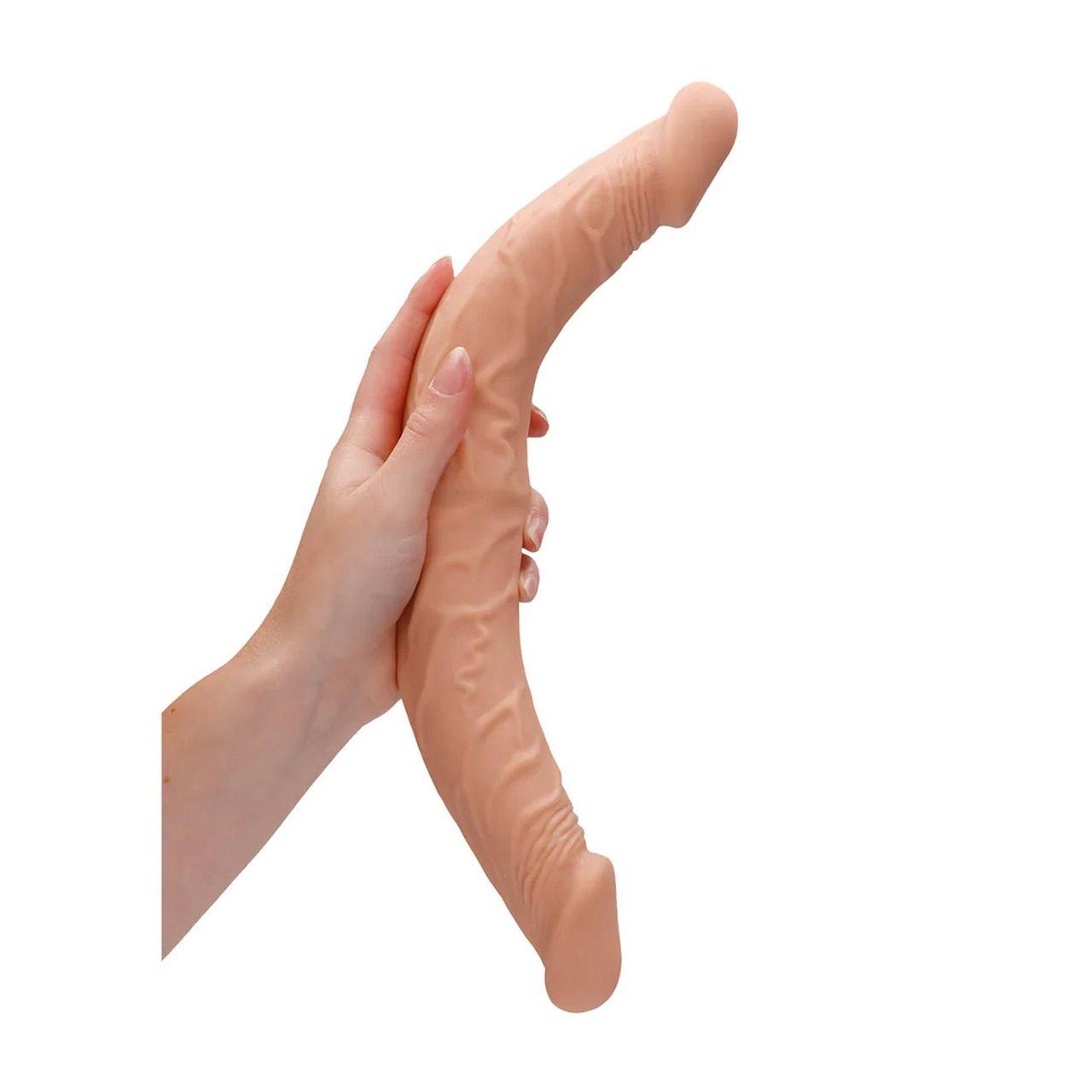 Realistyczne podwójne dildo 36 cm Skin TPE bez ftalanów | Loris.pl