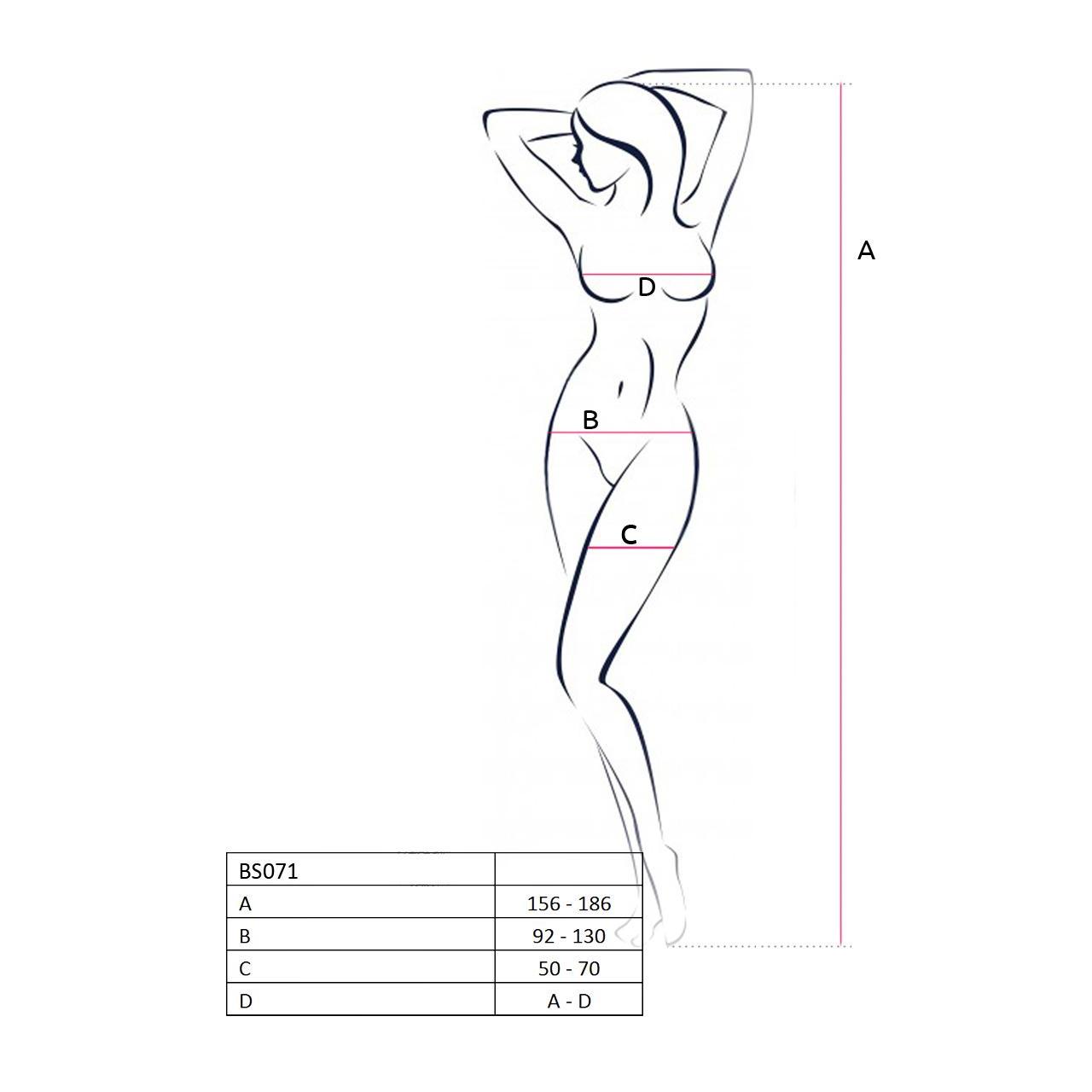 Drapieżne, czerwone bodystocking Passion BS071 z otwartym krokiem