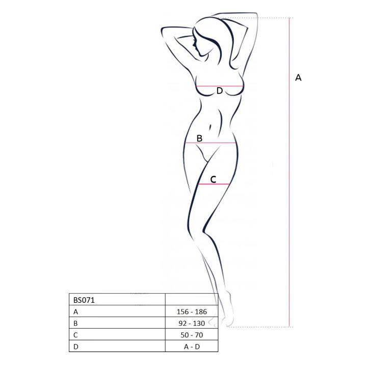 Drapieżne, czerwone bodystocking Passion BS071 z otwartym krokiem