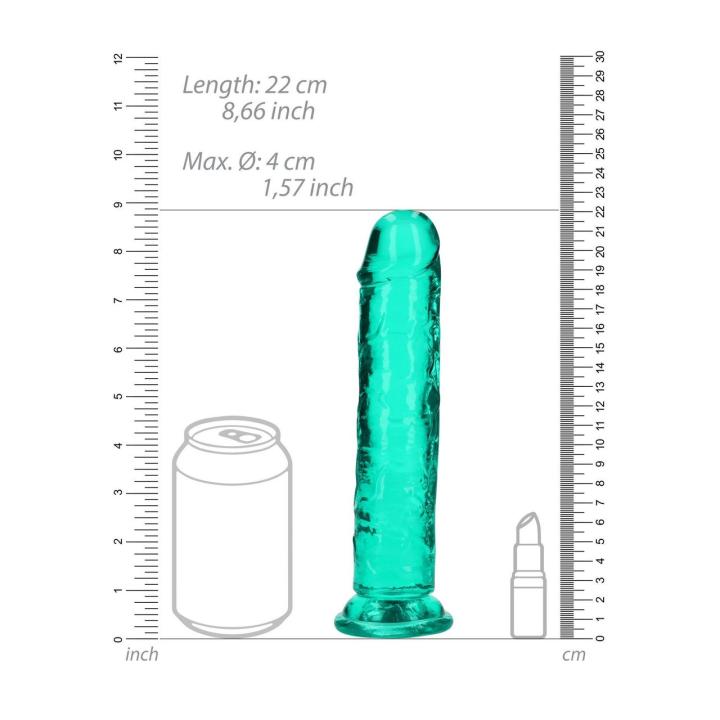 Przezroczyste dildo żelowe z przyssawką 20 cm – wodoodporne
