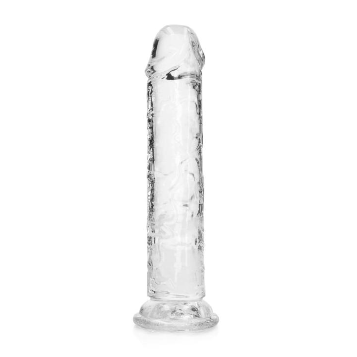 Przezroczyste dildo z przyssawką 18 cm – realistyczne, TPE