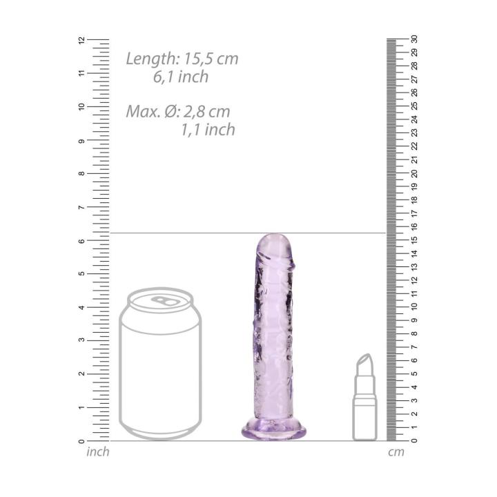 Przezroczyste dildo z przyssawką 14,5 cm – smukłe, realistyczne