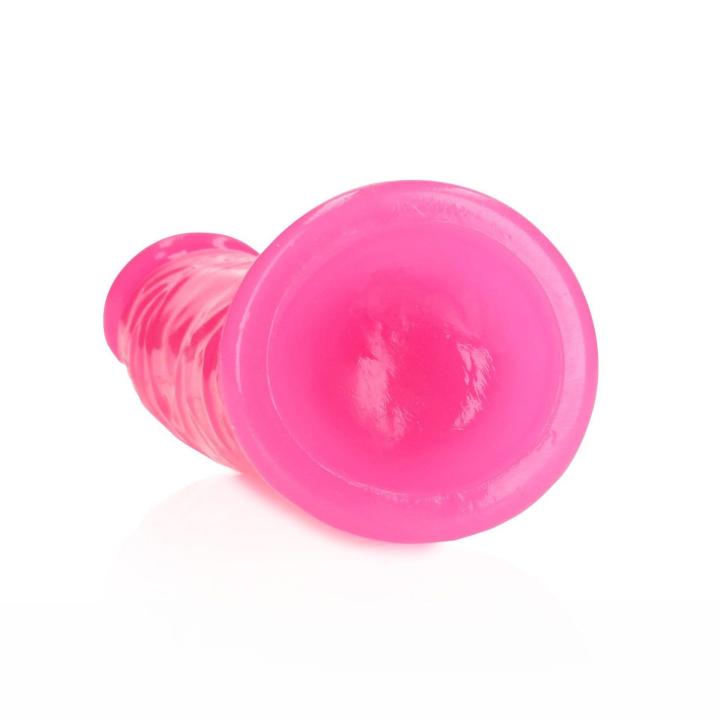 Świecące dildo z przyssawką slim 15,5 cm – analno-waginalne