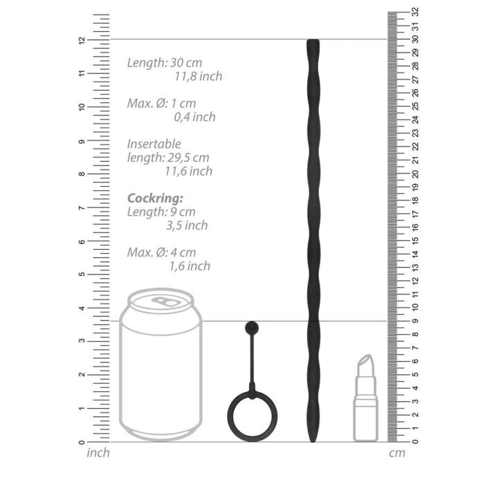 Silikonowa sonda do cewki 30 cm z cockringiem
