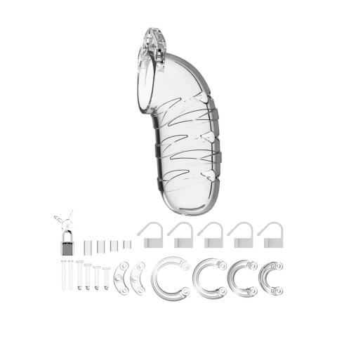 Męska klatka czystości 14 cm do BDSM – regulacja, kłódka i opaski