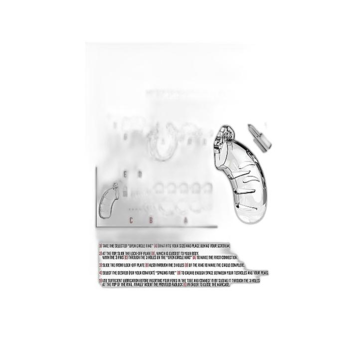Transparentna klatka cnoty 8,8 cm – klatka na penisa BDSM z kłódką