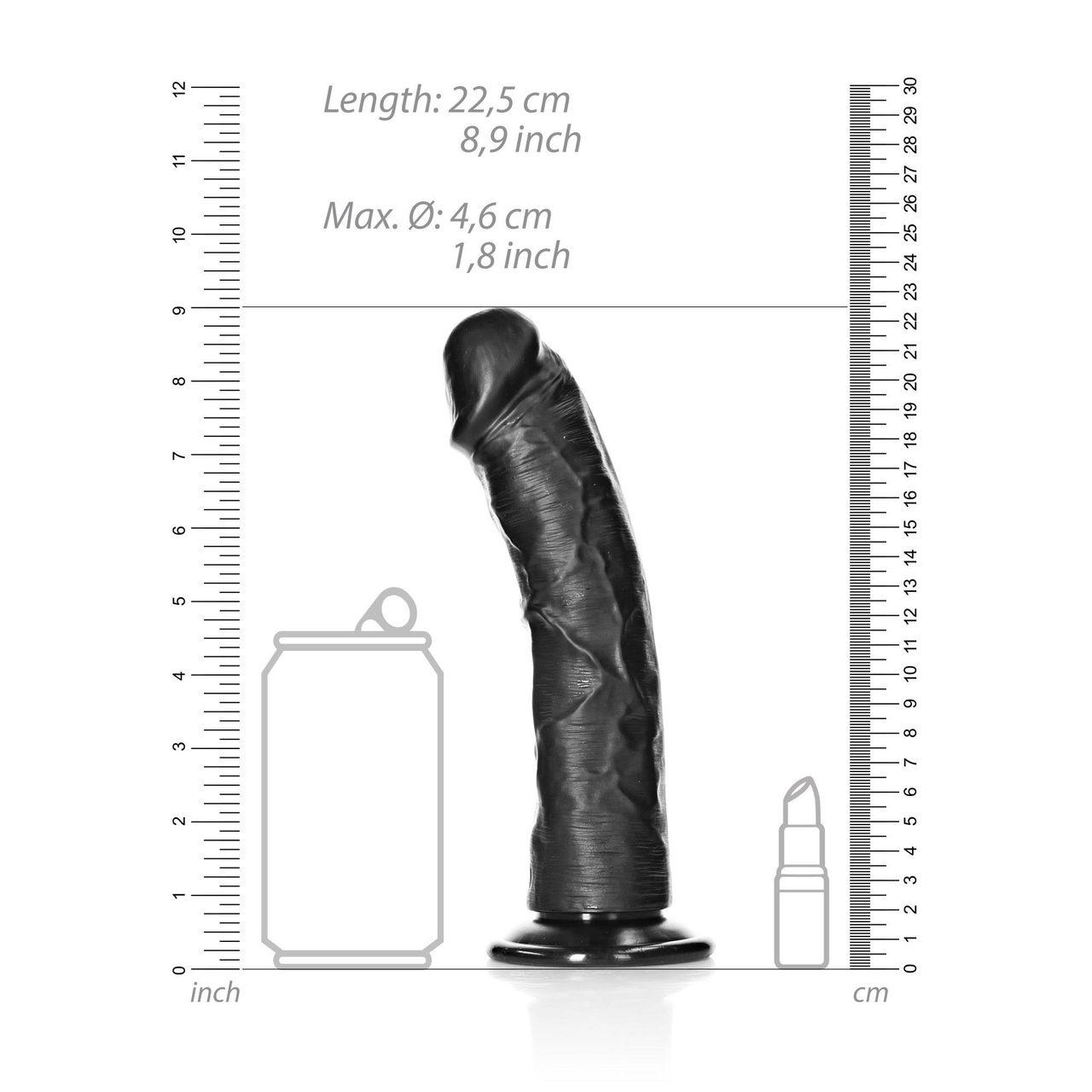 Realistyczne zakrzywione dildo z przyssawką 20,5 cm | Punkt g | Loris.pl