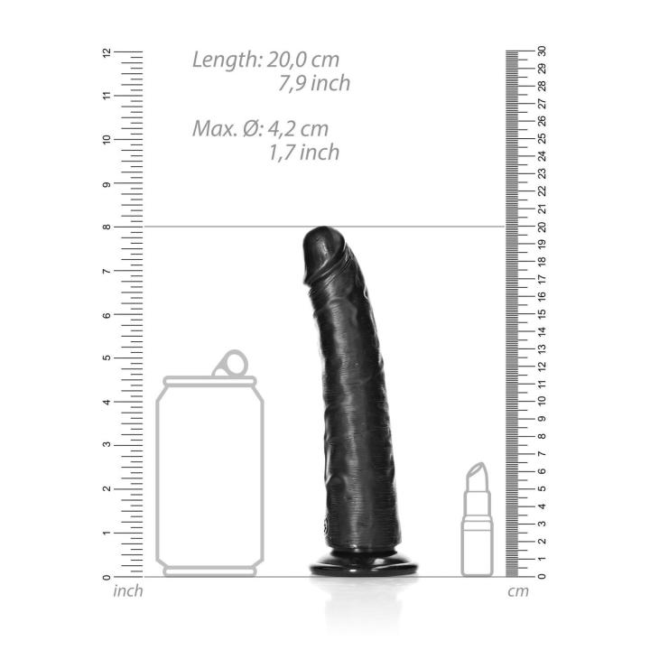 Smukłe realistyczne dildo z przyssawką 18 cm | Punkt g | Loris.pl