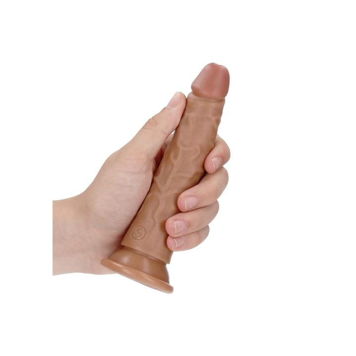 Smukłe realistyczne dildo z przyssawką 15,5 cm do punktu G | Loris.pl