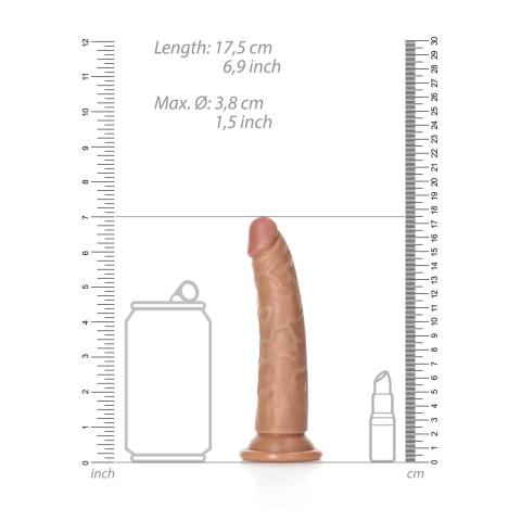 Smukłe realistyczne dildo z przyssawką 15,5 cm do punktu G