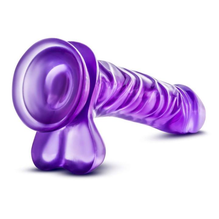 Fioletowe dildo żelowe z przyssawką – realistyczne doznania