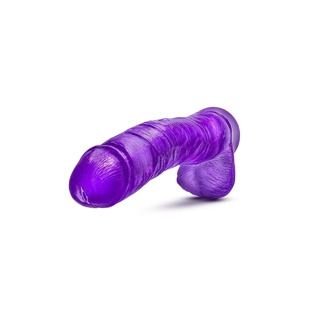 Żelowe dildo z przyssawką 35,6 cm fioletowe | stymulacja punktu G i P