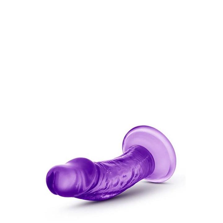Fioletowe żelowe dildo 10 cm z przyssawką i realistyczną fakturą