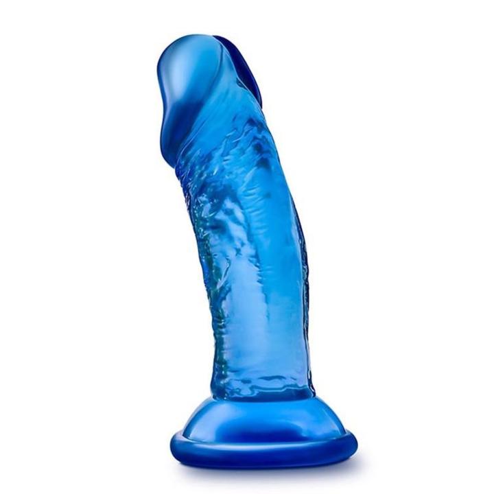 Niebieskie dildo z przyssawką 11,4 cm – mały rozmiar