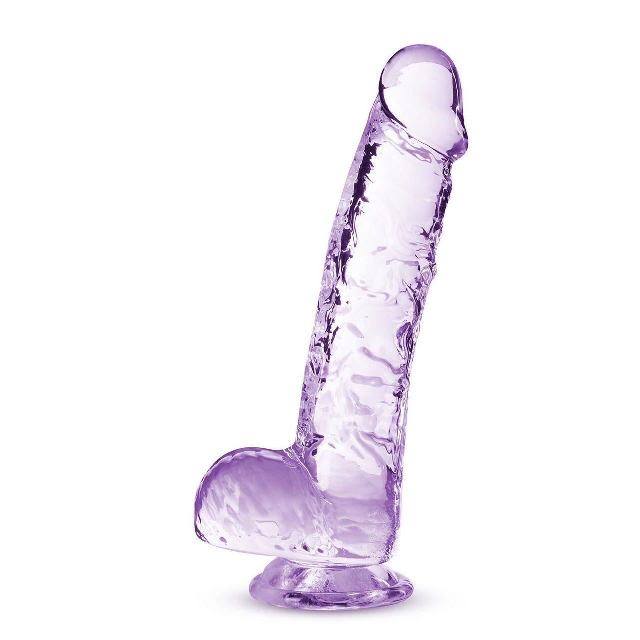 Krystaliczne dildo ametyst 15,2 cm z przyssawką | Loris.pl