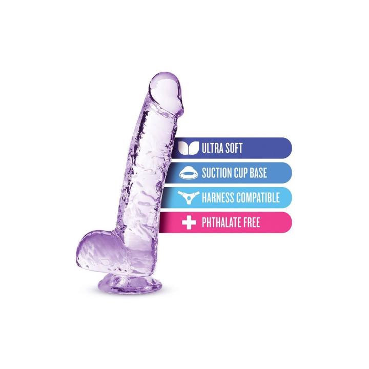 Krystaliczne dildo ametyst 15,2 cm z przyssawką