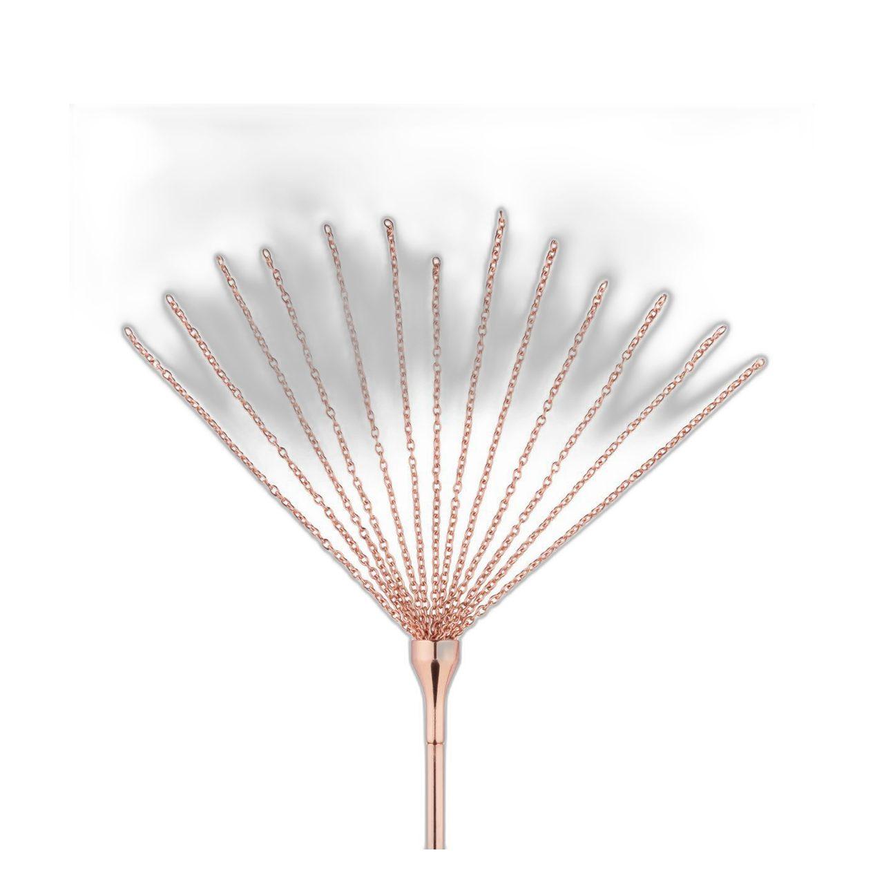 Piórkowy łaskotnik i bat 2w1 z łańcuszków | różowe złoto | Loris.pl