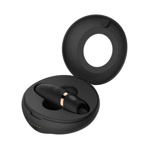 Stymulator języczkowy 2w1 z etui ładującym czarny