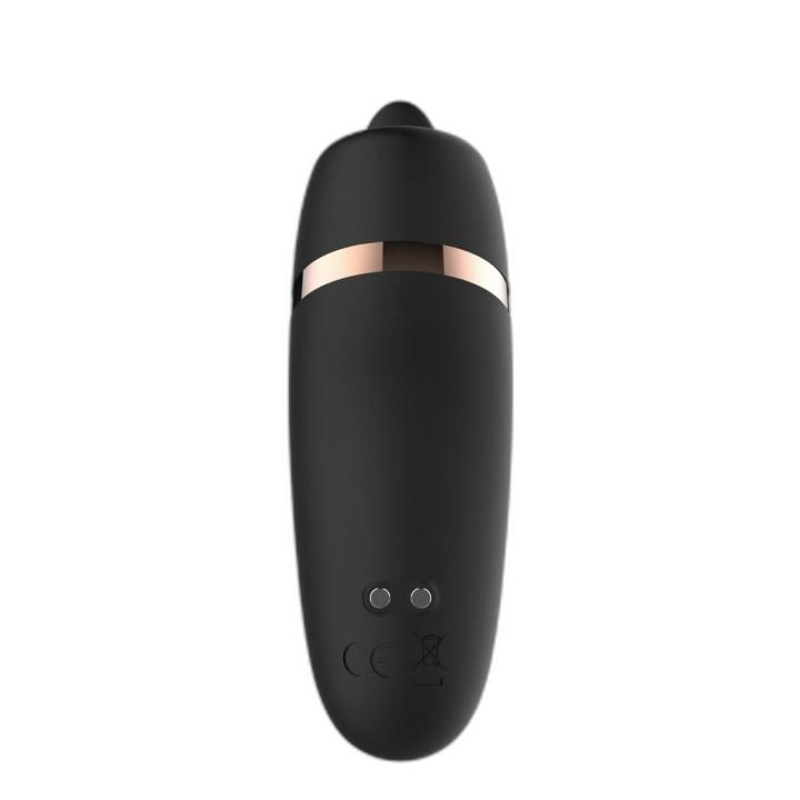Stymulator języczkowy 2w1 z etui ładującym czarny