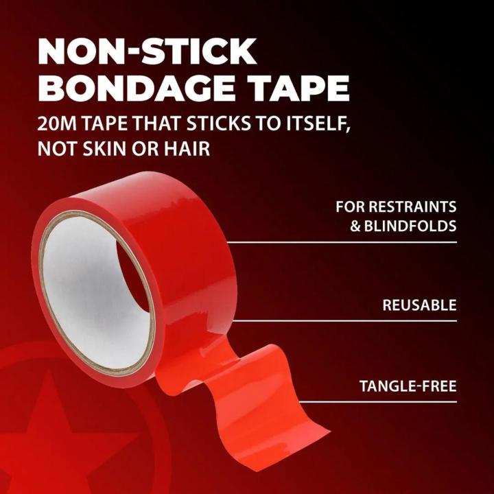 Taśma do bondage bez kleju 20 m czerwona