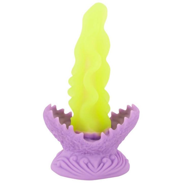 Botaniczne dildo LED 22 cm z przyssawką | Silikon płynny