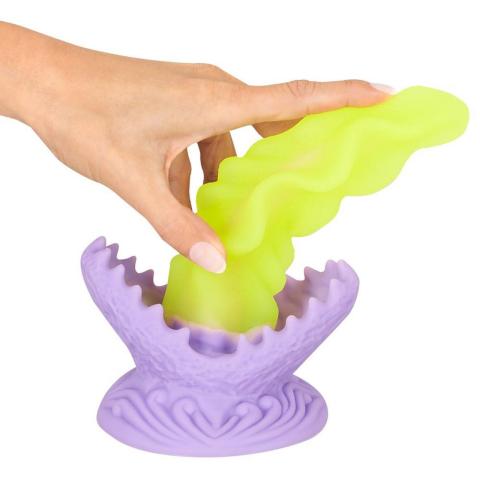 Botaniczne dildo LED 22 cm z przyssawką | Silikon płynny