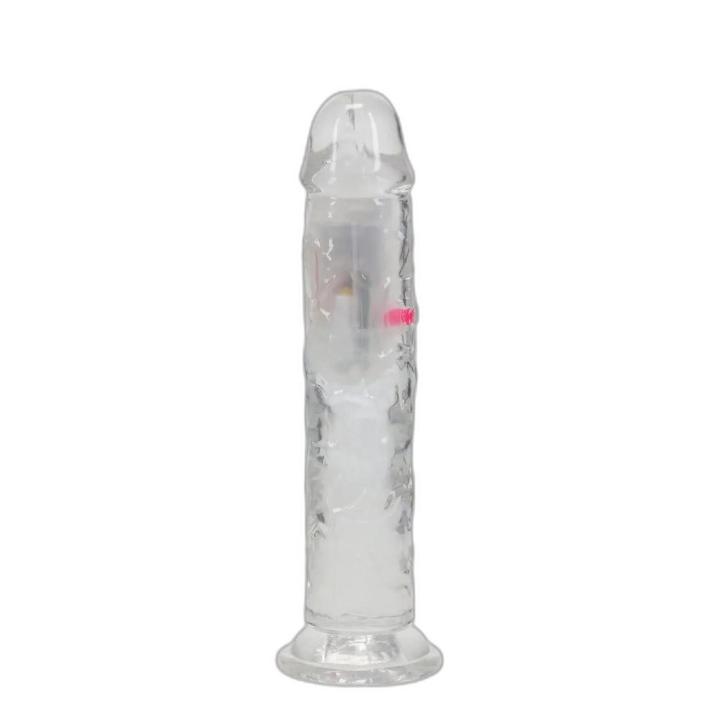 Realistyczny wibrator dildo 18 cm LED z przyssawką i do uprzęży