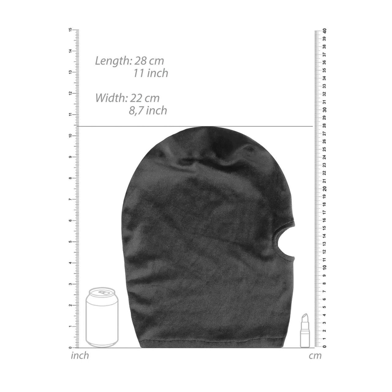 Maska BDSM hood z otworem na usta | Elastyczna maska fetysz | Loris.pl