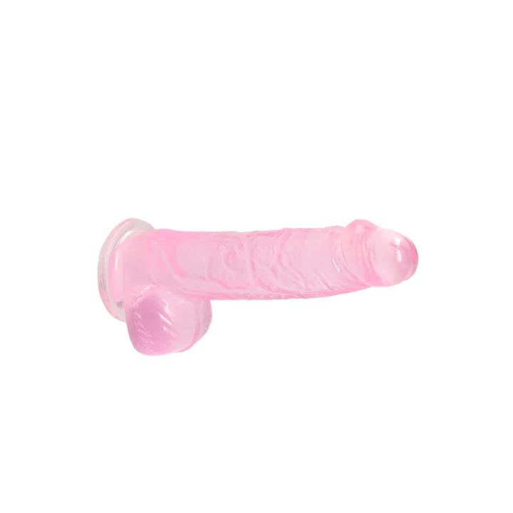 Przezroczyste realistyczne dildo z jądrami i przyssawką 17 cm