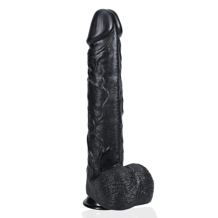 Realistyczne dildo XXL 38 cm z przyssawką i uprzężą | Loris.pl