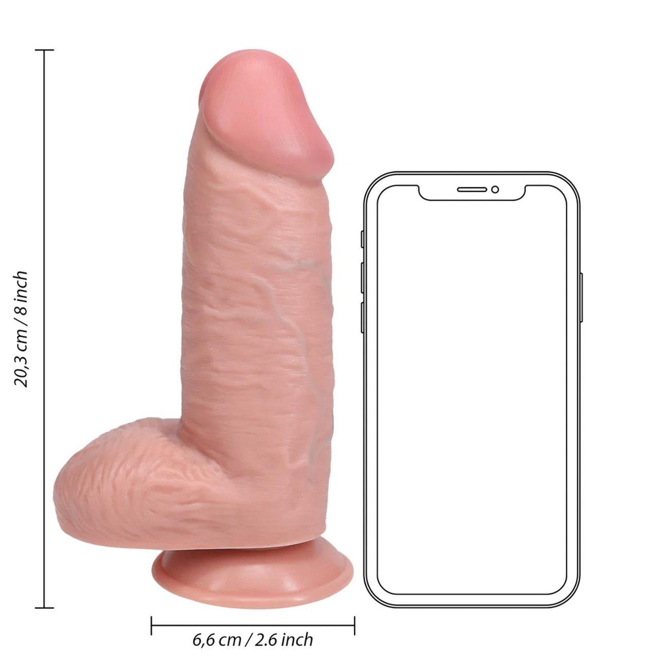 Realistyczne dildo cieliste 20,3 cm extra thick z przyssawką | Loris.pl