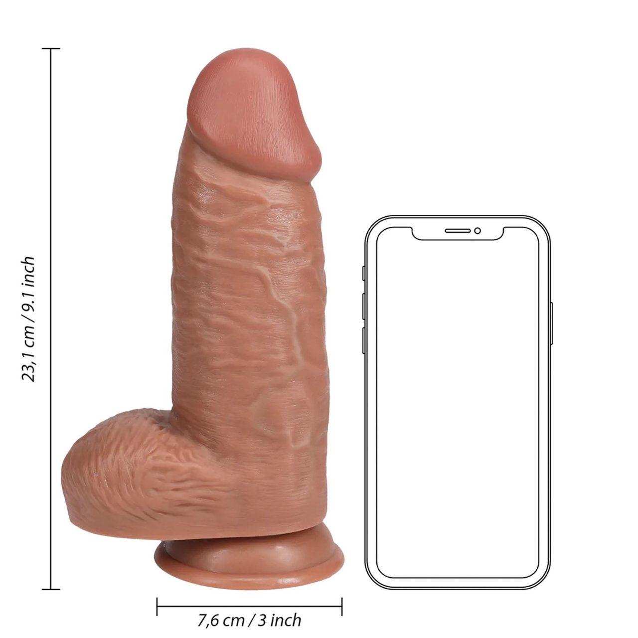Realistyczne dildo 23 cm cieliste z przyssawką i do uprzęży | Loris.pl