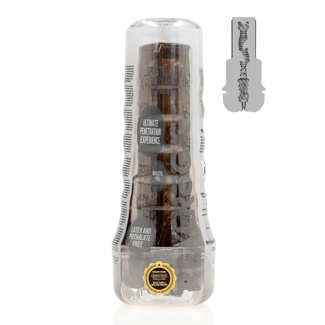 Czarny masturbator typu wagina z TPE i teksturą | Loris.pl